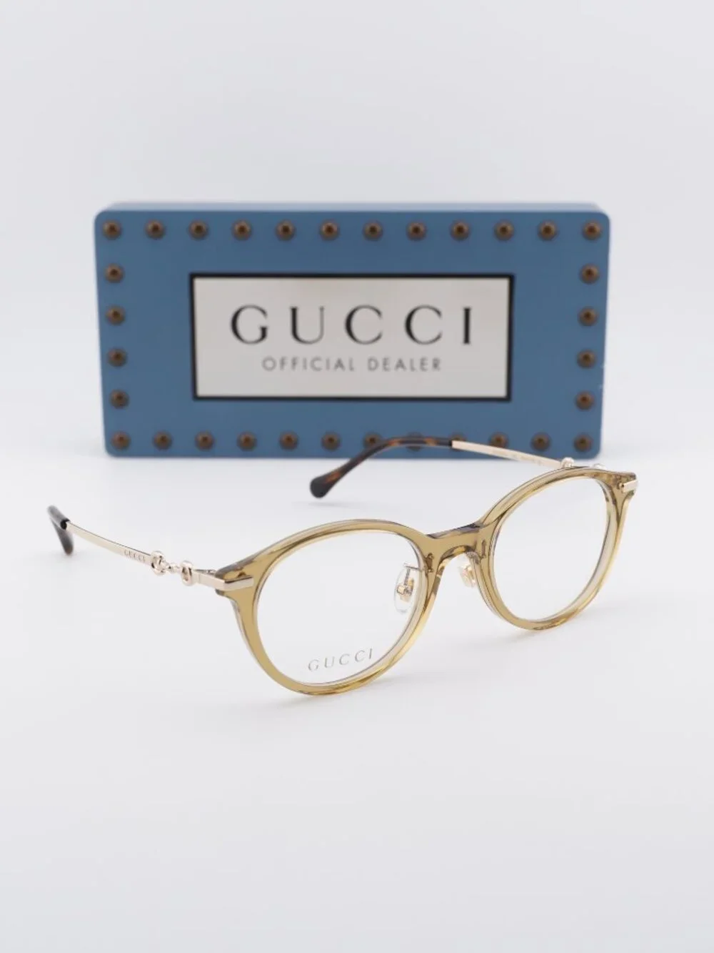 Gucci GG1904OJ 003 Round Eyeglasses 50mm - Yellow / Gold